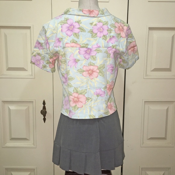 Christopher & Banks Pastel Floral Short Sleeve Top - Picture 2 of 2